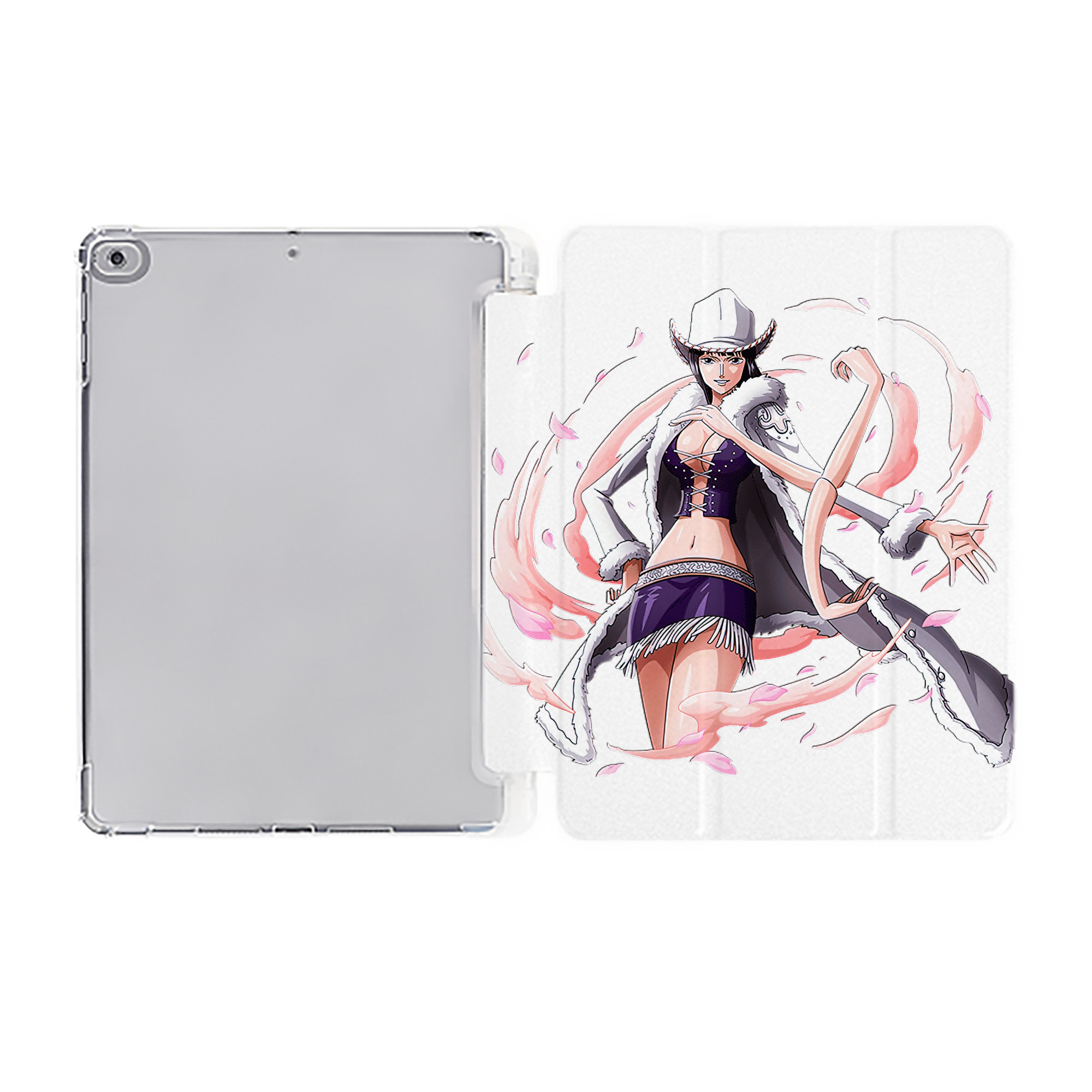 （画像用） ワンピース ニコ・ロビン ONE PIECE Nico Robin IPad ケース ペン収納付き 三つ折りスタンド PUレザー×シリコン 対応機種9.5/10.5/10.9インチ